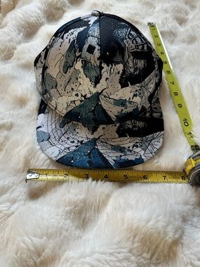 Graphic Black and White Patterned Snapback Hat